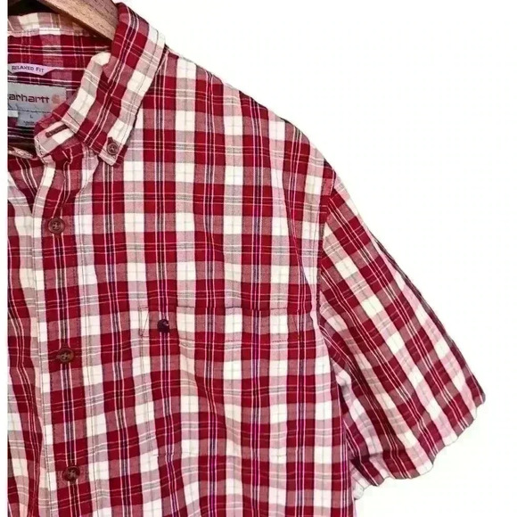 Carhartt plaid short sleeve button down - Picture 3 of 8